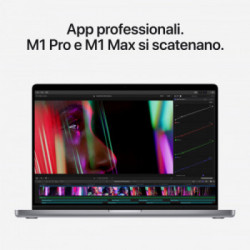Apple MacBook Pro 16" chip M1 Pro 10‑core CPU 16‑core GPU 512GB SSD Grigio *ESTENSIONE GARANZIA3 3 ANNI IN PIU' in omaggio*
