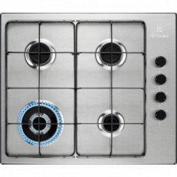 Electrolux EGS6414X - Piano Cottura a Gas, Tripla Corona, Acciaio Inox, 60 cm