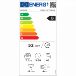 Samsung WW70TA026AE - Lavatrice a Carica Frontale Crystal Clean, Ecolavaggio, 8 Kg, 1200 Giri, Classe B (A+++)