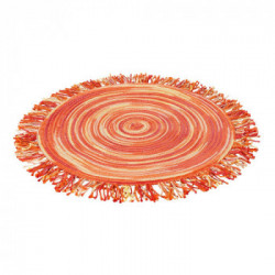 Villa D'Este Home Tivoli 'Shades of Sunset', Set 6 Tovagliette Tonde con Frange Assortite