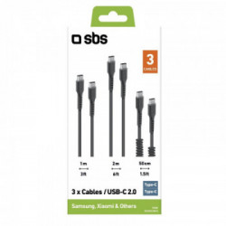 SBS TEKITCC3IN1K cavo USB 2 m USB 3.2 Gen 1 (3.1 Gen 1) USB C Nero
