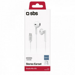 SBS Studio Mix 65c Cuffie Cablato In-ear Musica e Chiamate USB tipo-C Bianco