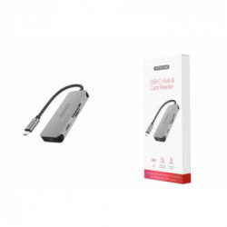 Sitecom CN-406 hub di interfaccia USB 3.2 Gen 1 (3.1 Gen 1) Type-C 5000 Mbit/s Alluminio, Nero