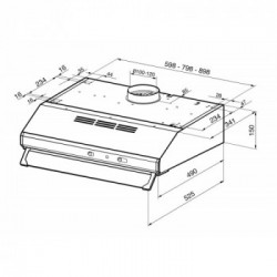 Smeg KSEC61XE2 - Cappa Aspirante Integrata a Vista, 285 m³/h, Classe D