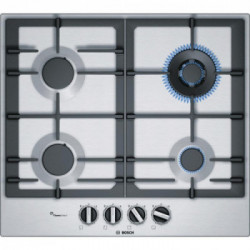 Bosch PCH6A5B90 - Piano Cottura a Gas, Serie 6, 4 Fuochi, 60 cm, Inox
