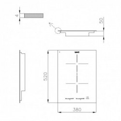 Foster 7341 255 - Piano Cottura a Induzione S4000 Domino, 2 Zone, 38 cm, Bianco