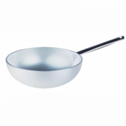 Pentole Agnelli 'Alluminio 5 mm professionale', Wok con fondo piano Ø 28 cm	