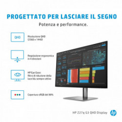 HP Z27q G3 QHD 68,6 cm (27") 2560 x 1440 Pixel Quad HD Argento