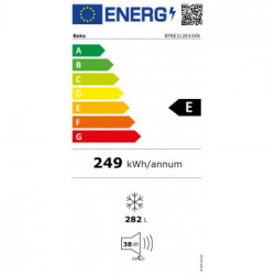 Beko RFNE312E43XN - Congelatore Verticale, Total NoFrost, 282 Litri, Classe E, 185 x 59.5 x 65.5 cm
