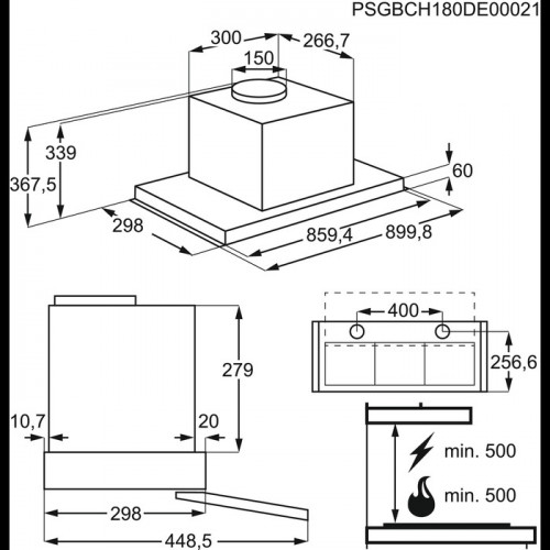 Electrolux LFP539X - Cappa Estraibile, 600...