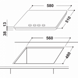 Hotpoint PPH 60G DF/IX - Piano Cottura a Gas, 4 Fuochi, 59 cm