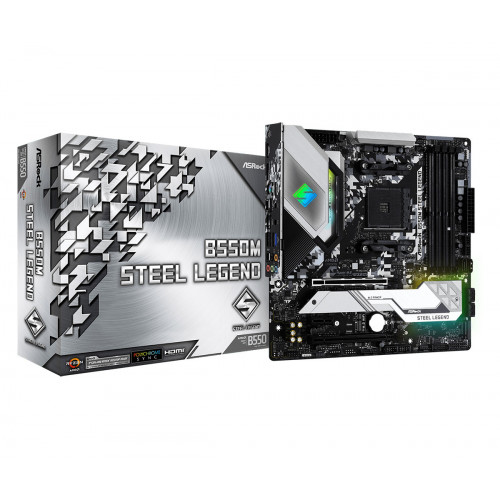 Asrock B550M Steel Legend AMD B550 Presa AM4...