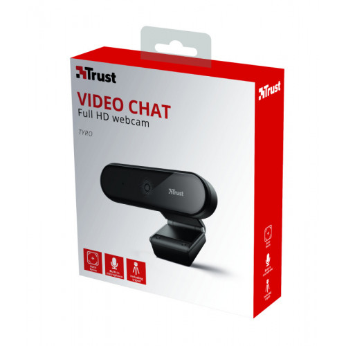 Trust Tyro webcam 1920 x 1080 Pixel USB Nero