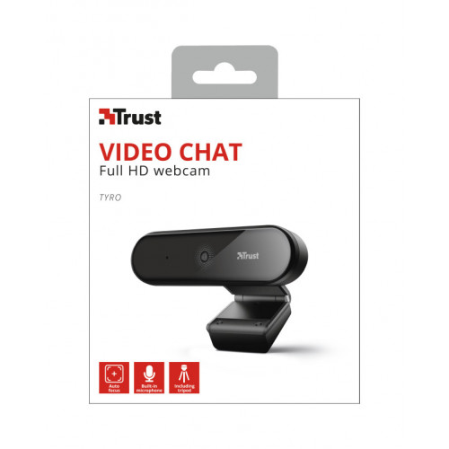 Trust Tyro webcam 1920 x 1080 Pixel USB Nero