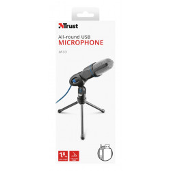 Trust Mico Nero, Blu Microfono per PC