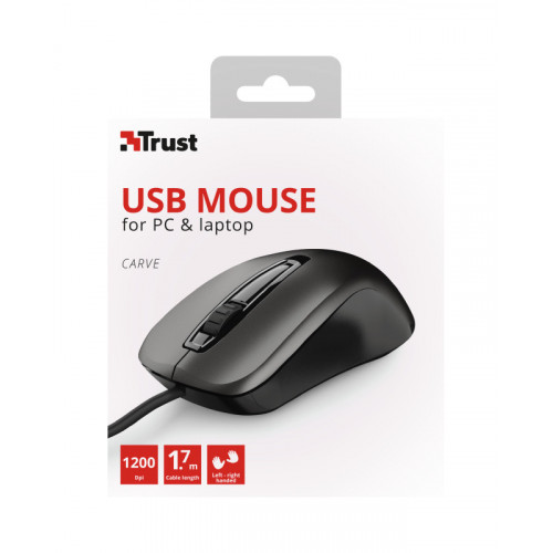 Trust Carve mouse Ambidestro USB tipo A Ottico...