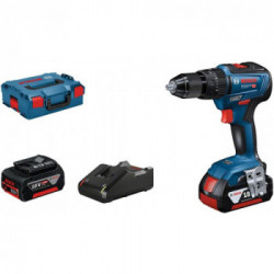 Bosch GSB 18V-55 - Trapano-Avvitatore con Percussione Brushless 18V, 2x4,0 Ah, 28-55 Nm, Caricabatterie e L-Boxx