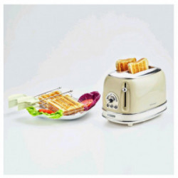 Ariete 155/03 Toaster Vintage - Tostapane, 810 W, 6 Livelli di Tostatura, Beige