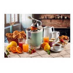 Ariete 0413 Vintage Spremiagrumi Elettrico con Leva, Beccuccio Salvagoccia, 2 Coni Intercambiabili, Verde