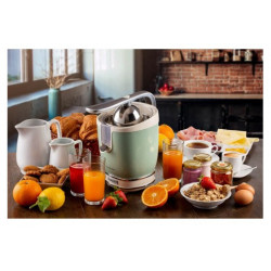 Ariete 0413 Vintage Spremiagrumi Elettrico con Leva, Beccuccio Salvagoccia, 2 Coni Intercambiabili, Verde