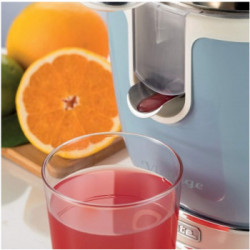 Ariete 0413 Vintage Spremiagrumi Elettrico con Leva, Beccuccio Salvagoccia, 2 Coni Intercambiabili, Celeste