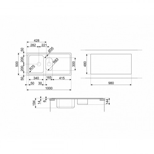 Smeg LPR102 lavello Lavello ad incasso...