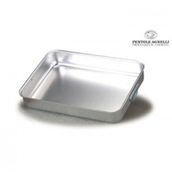 Pentole Agnelli 'Family Cooking Alluminio', Rostiera rettangolare angoli rotondi, 32 x 23 cm	