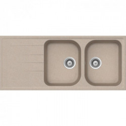 Schock Lithos D200 A 58 - Lavello Sottopiano Rettangolare, 2 Vasche, 116 x 50 cm