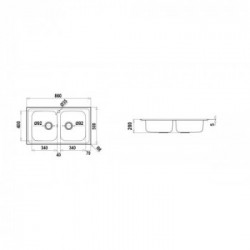 Schock Master N200 Lavello ad incasso Rettangolare Acciaio inossidabile