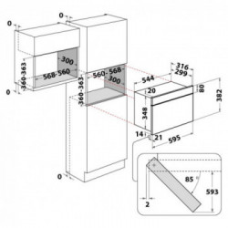 Whirlpool AMW 442 NB - Forno a Microonde da Incasso con Grill, 22 Litri, 750 W