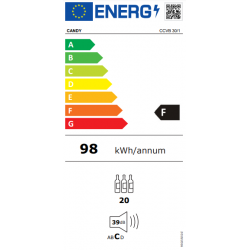 Candy CCVB 30/1 - Cantinetta Vini, 20 Bottiglie, 1 Zona Raffreddamento, 5-18°, Classe F