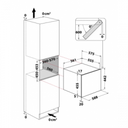 Whirlpool W WC5120 - Cantinetta Vino da Incasso, 24 Bottiglie, 66 Litri, Classe G