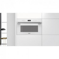Whirlpool W7 MD440 WH - Forno Microonde da Incasso, DualCrisp, Vapore, 6° Senso, Bianco, 31 litri