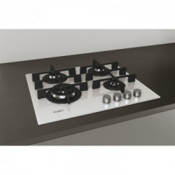 Whirlpool GOWL 628/WH - Piano Cottura a Gas, 4 Fuochi, 59 cm, Bianco