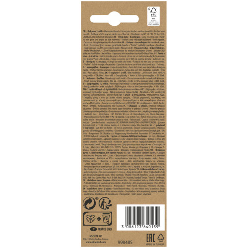 BIC Cristal Re'New, Penna Ricaricabile Blu a...