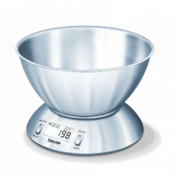Beurer KS 54 - Bilancia Elettronica da Cucina, Ciotola in Acciaio Inox