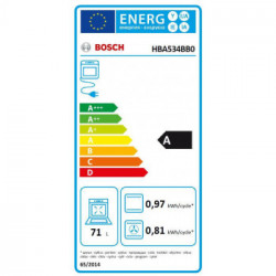 Bosch HBA534BB0 - Forno da Incasso, Serie 4, EcoClean, 71 Litri, Classe A, Nero