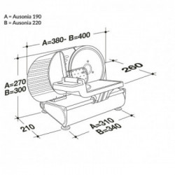 RGV Ausonia 190 - Affettatrice Domestica, 100 W, Lama Ø 19 cm, Taglio 0÷14 mm, Silver