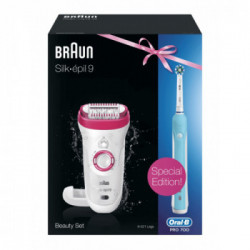 Braun Silk-épil 9 81676497 epilatore Rosa, Bianco 40 pinzette