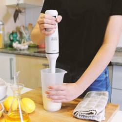 Black & Decker BXHB500E - Frullatore ad Immersione, 500 W, 4 Lame con Bicchiere Graduato