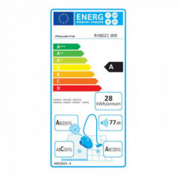 Rowenta RH8021WB Powerline Extreme Bagged - Scopa Elettrica con Filo, con Sacco, 750 W, 2.2 L, 77 dB