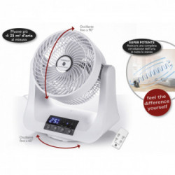 Macom Ventilatore Tornado Doppia Oscillazione Automatica 3 VelocitàTelecomando incluso