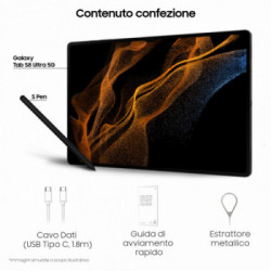 Samsung Galaxy Tab S8 Ultra Tablet Android 14.6 Pollici 5G RAM 12 GB 256 GB Tablet Android 12 Graphite [Versione italiana] 2022