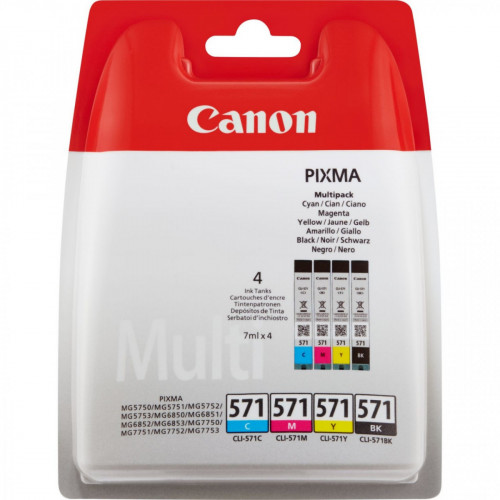 Canon CLI-571 Multipack Originale Nero, Ciano,...