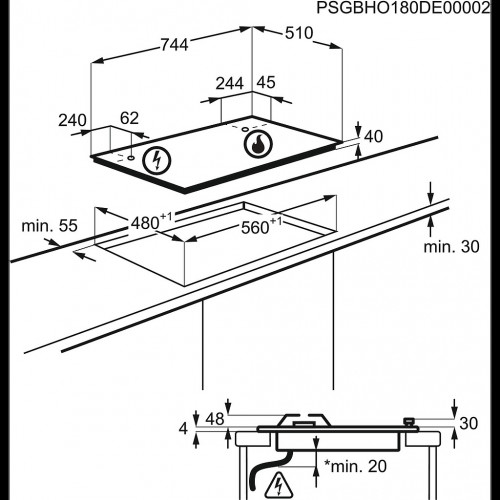 Electrolux KGS7536SX - Piano Cottura a Gas,...
