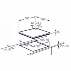 Electrolux KGU64361X - Piano Cottura a Gas UltraFlat, Tripla Corona, Inox, Profilo 5 mm, 60 cm