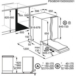 Electrolux KEAD7200L - Lavastoviglie Integrata Totale, AirDry, AutoSense, 13 Coperti, 60 cm, Classe E (A++)
