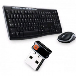 Logitech MK270 - 920-004512 - Kit Tastiera + Mouse Wireless, Black