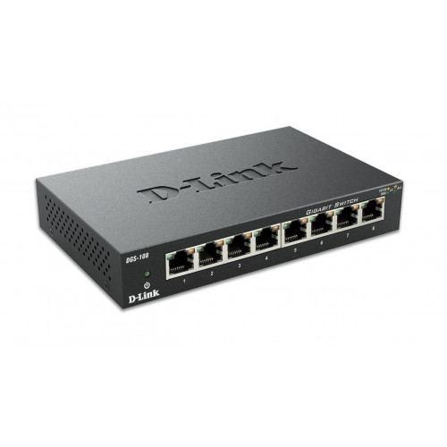 D-Link DGS-108 switch di rete Non gestito Nero