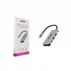 Sitecom CN-384 hub di interfaccia USB 3.2 Gen 1 (3.1 Gen 1) Type-C 5000 Mbit/s Alluminio, Nero